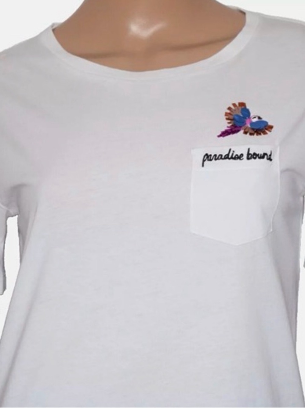 KATE SPADE - Paradise Bound Short Sleeve Shirt with an Embellished Chest Pocket